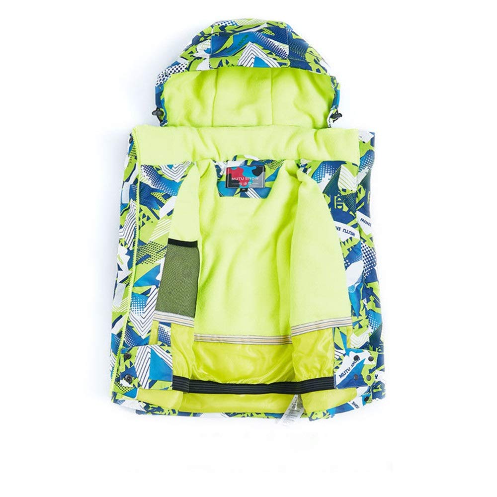 Kinder Ski-Anzug Winter-Verdickung warme Kinderskianzug-Jungenanzug Winddicht wasserdicht Snowsuit für Jungen (Farbe : C1+Black Pants, Größe : 16 Yards)