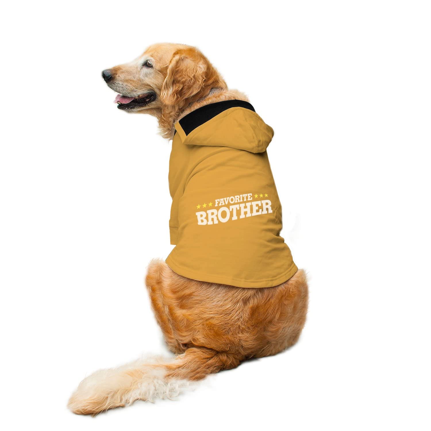 Ruse Favourite Brother Printed Full Sleeves Dog Autumn Winter Hoodie Jacket/Apparel/Clothes/Jackets Gift for Dogs.Yellow/Small (Apso, Shih Tzu etc.) (B09J59BSBW) Amazon Price History, Amazon Price Tracker