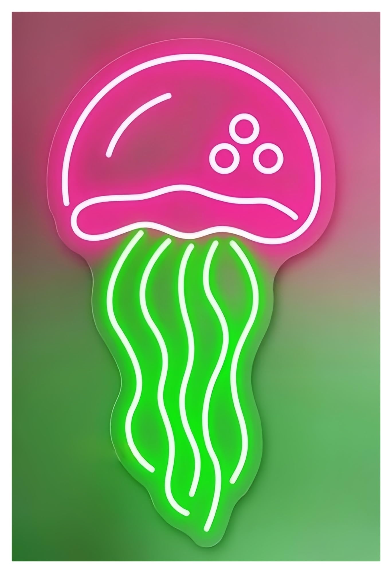 Shouxi C Sign Lamp Jellyfish Neon Sign Kids Room Bedroom Wall Decor For Teens 50X30cm(C)