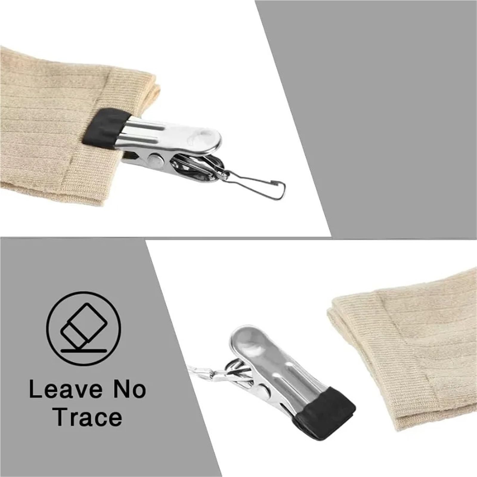 Pinzas de Ropa pequeñas con Gancho for Colgar fácilmente, Pinzas Acero Inoxidable, Clips Agarre lavandería Metal, Multiusos, 40 Uds para Ropa