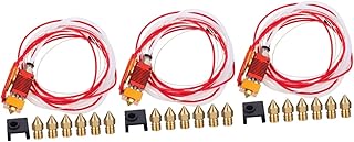 VILLFUL 3 conjuntos de impressoras 3D de metal para impressora 3D, kit de pontas quentes para impressora 3D, acessórios de impressora para substituição, peça de impressora, adaptador de impressora 3D, kit de bocal de impressora, conjunto de bocal de impressora