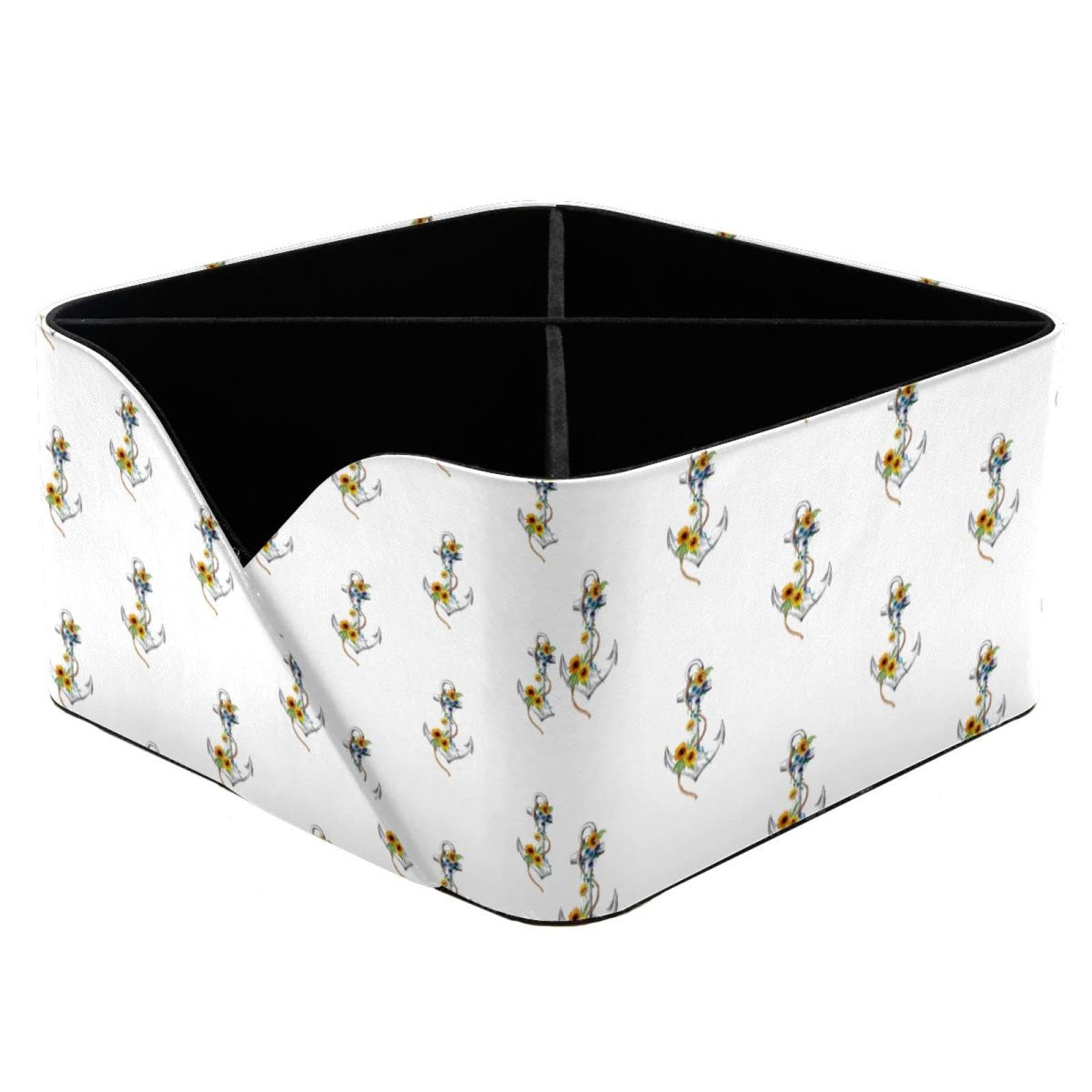 Porte-stylos ancre marine, un organiseur de bureau rectangulaire en bois noble chic