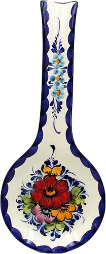 Pintado a mano Portugués Cerámica Floral Cuchara Soporte de Utensilios