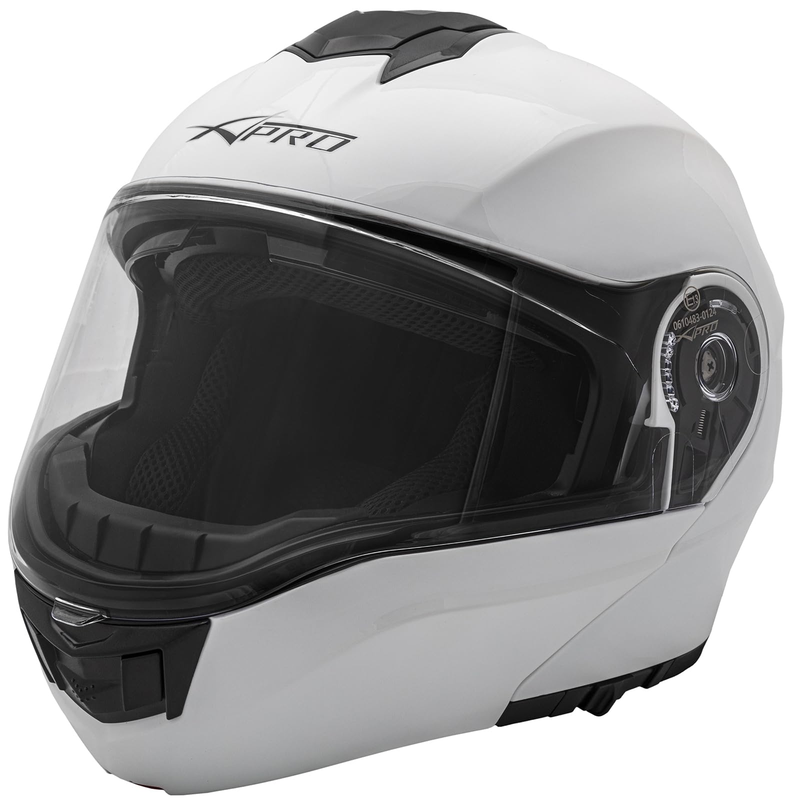 Casco Apribile P/J Modulare Sport Moto Touring Visiera Parasole Bianco M