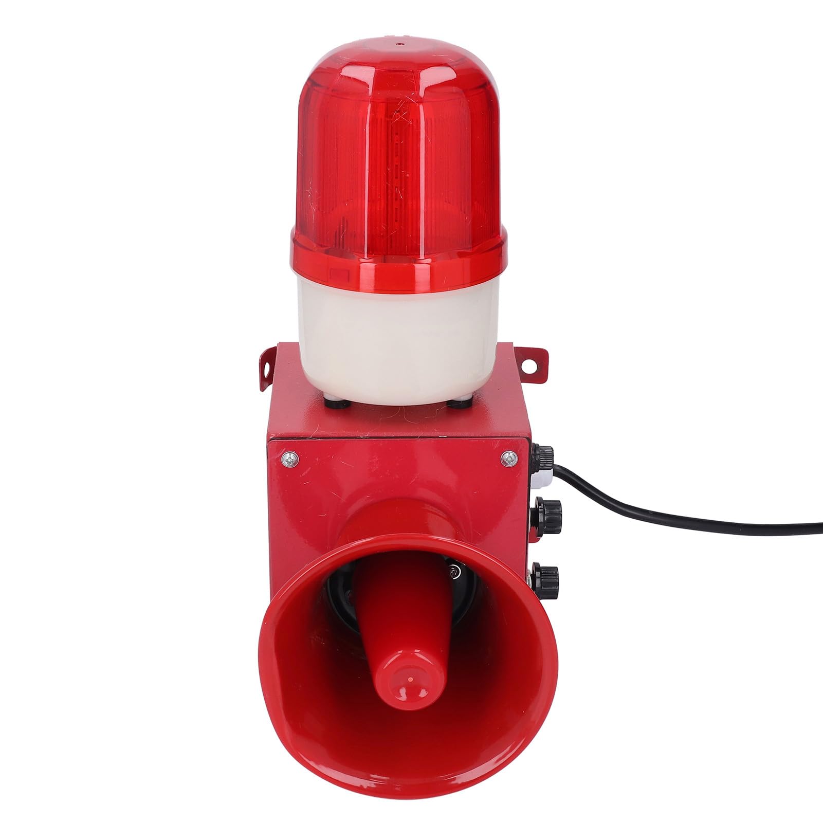 Alarma de luz y Sonido Industrial - Enchufe de EE. UU. 110 V - Luz de Advertencia de Emergencia montada en la Pared - Sirena de 130 dB con luz estroboscópica LED - 9 Sonidos