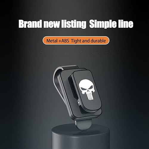 Miniatura 6 de Sodcay 1 soporte de gafas de sol de calavera para automóvil, clip de metal para visera de automóvil, soporte de anteojos con clip para tarjeta de