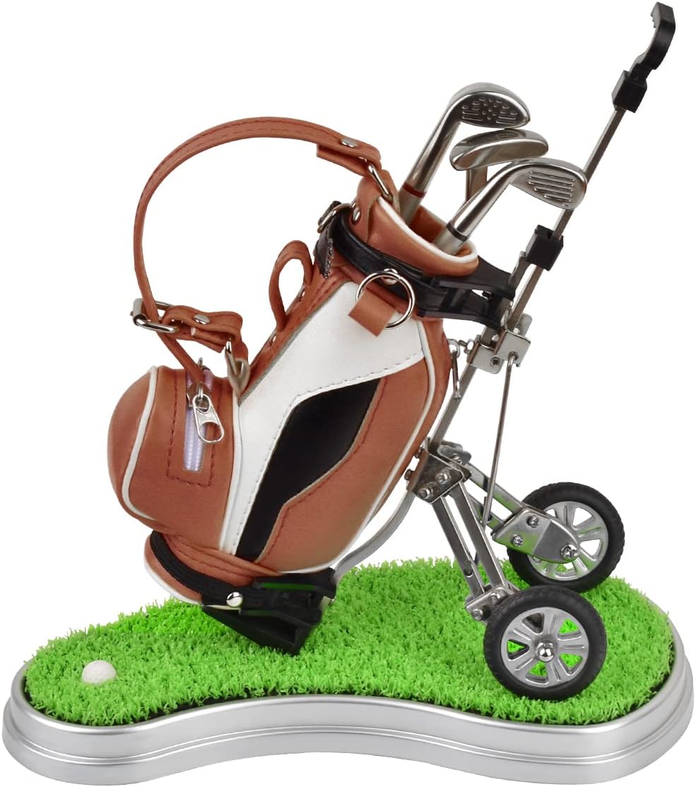 Dual-Purpose Golf Gift Golf Pen Holder with 3 Pieces Golf Pen Set,Office Desk Decor, Golf Cake Topper Golf Birthday Gifts for Golfer Golf Fans Souvenir Women Men Dad : Sports & Outdoors