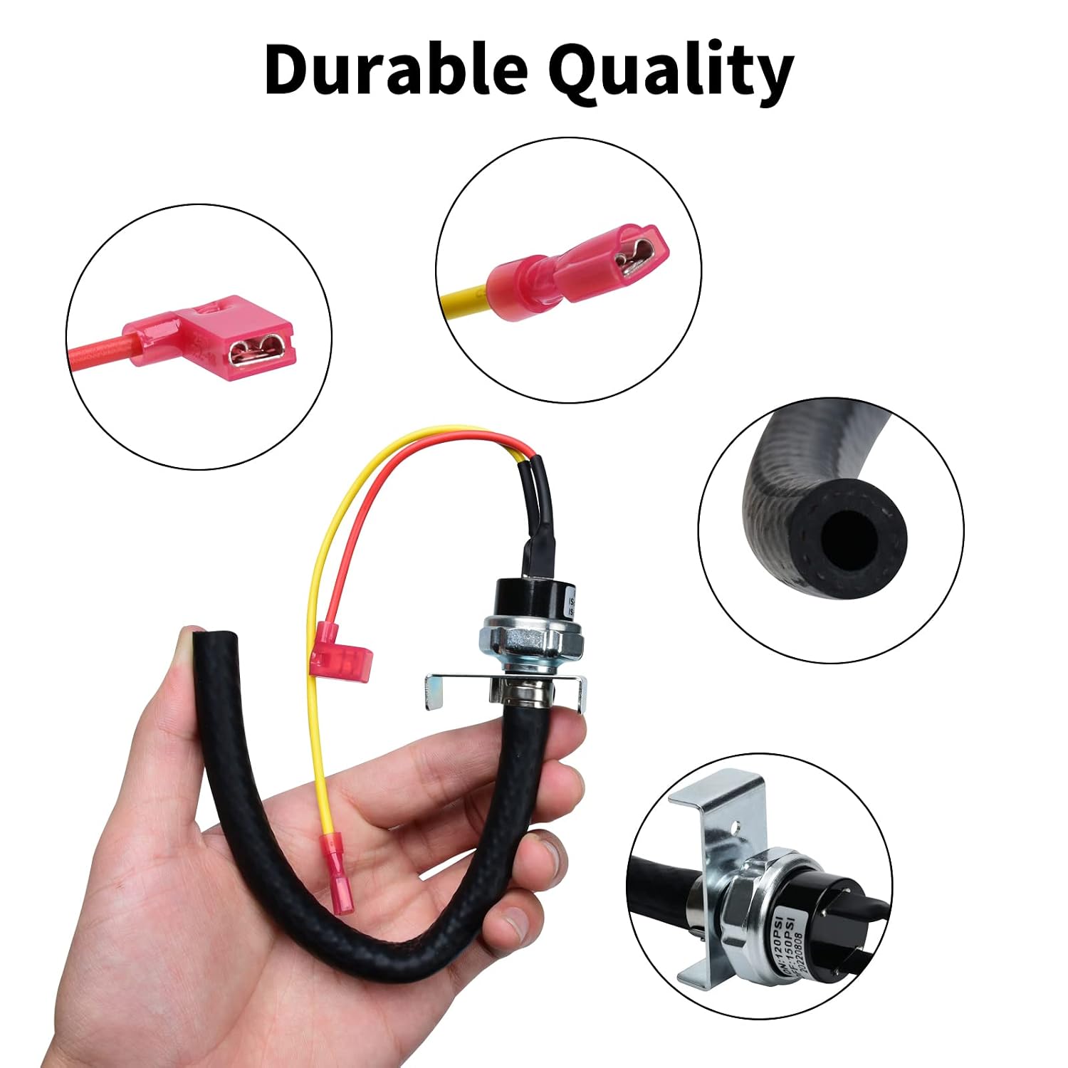 Briidea Air Compressor Pressure Switch Kit, 120-150 PSI, Compatible with DeWalt N003306SV, Ideal Used for Air Compressors, Horns, Trains, and Fuel Tank Pressure Switches