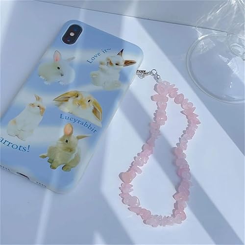 Miniatura 2 de Fuqimanman2020 Correa de muñeca con dije de cristal natural para teléfono celular para mujeres y niñas