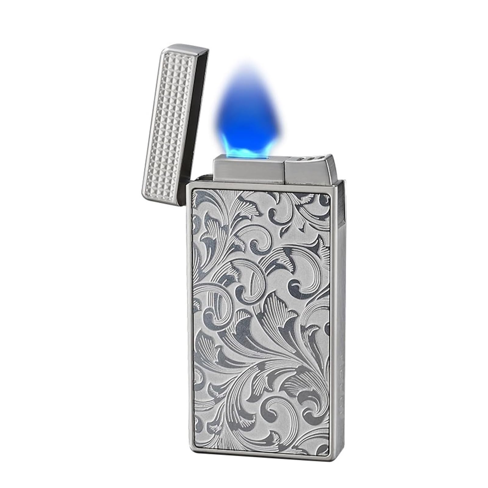 Mechero de metal resistente al viento con cámara de gas visible, ideal para barbacoas, velas, uso al aire libre, regalo perfecto para hombres, diseño recargable y duradero