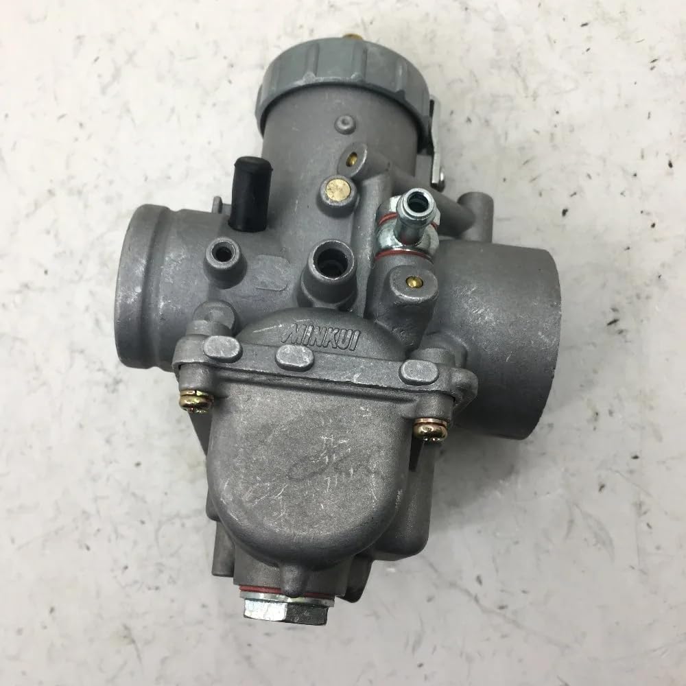 Angled view of the Mikuni VM32-282 carburetor with brand name visible