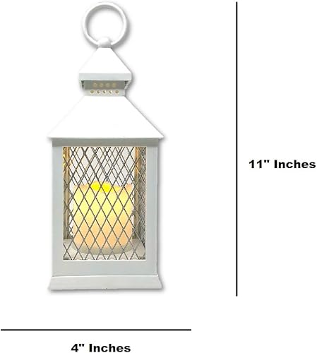 Miniatura 4 de Faroles de granja Juego de 12 piezas Faroles decorativos de 10 pulgadas con vela LED sin llama, temporizador de 5 horas, resistente a la intemperie,