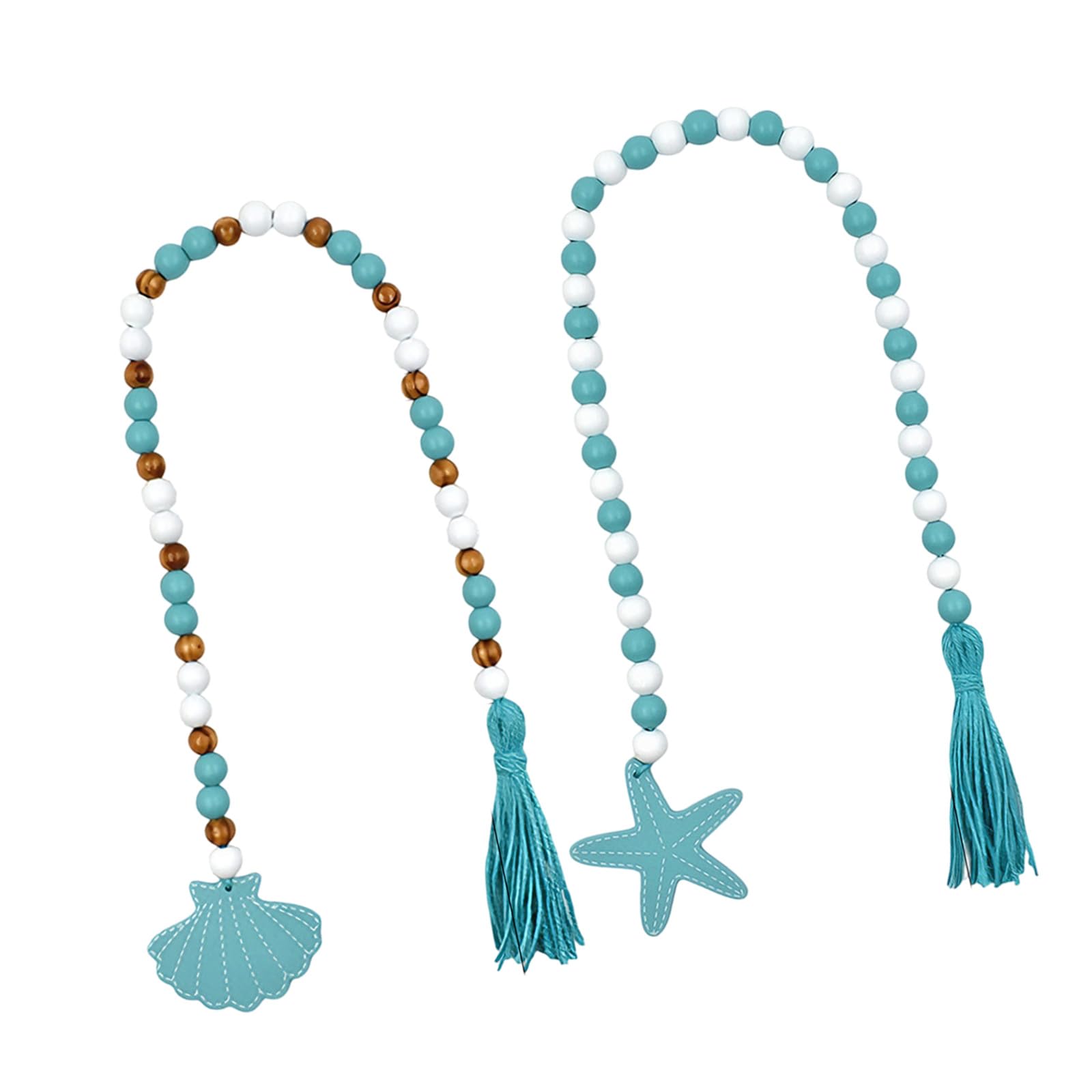 Tsophreniq Bohemians Wood Bead Garlands with Tassels Wooden Beaded Strand with Soft Fringe for Room Styling Naval Themed Wreath