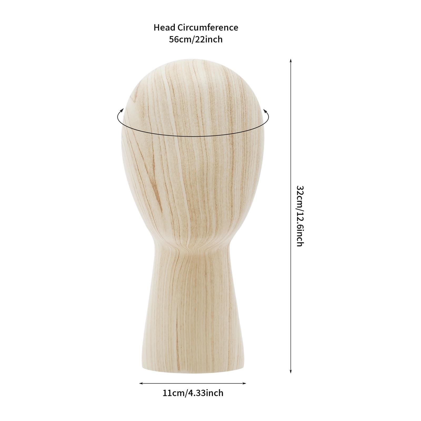 Supporto per parrucca e cappello beige con testa di manichino, testa di manichino, per negozi, parrucchieri, negozi di cappelli, 32 cm