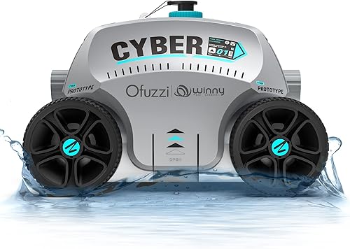 Ofuzzi - Limpiador robótico cibernético inalámbrico para piscina, máximo 120 minutos de tiempo de funcionamiento, estacionamiento automático,