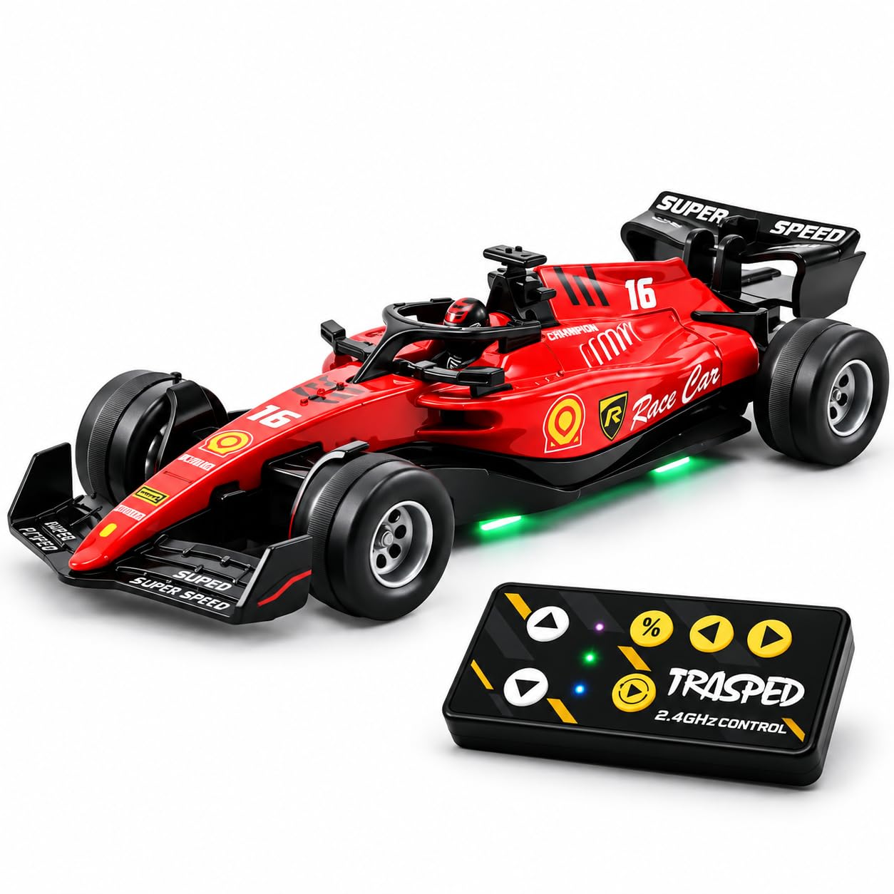F1 RC Car with LED Lights - 2.4GHz Remote Control -16 F1 RC Car with LED Lights - 2.4GHz Remote Control -16