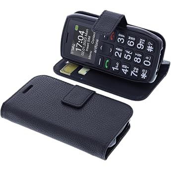 Case Compatible with Artfone C1 4G Volte Senior Mobile Phone Book Style Black Protective Cover Book