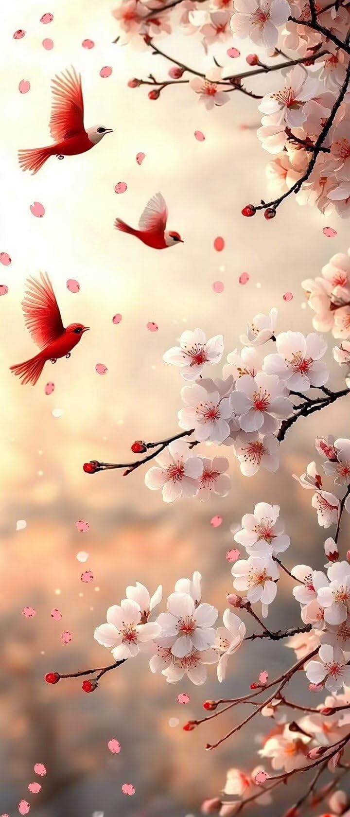 Malen Nach Zahlen 50x150cm Leinwand Kirschblüte Malen Nach Zahlen Erwachsene mit Ohne Rahmen, DIY Kreativ Set für Erwachsene mit Pinseln und Acrylfarbe, Zimmer Deko Vogel Landschaft Geschenk, P0M-479
