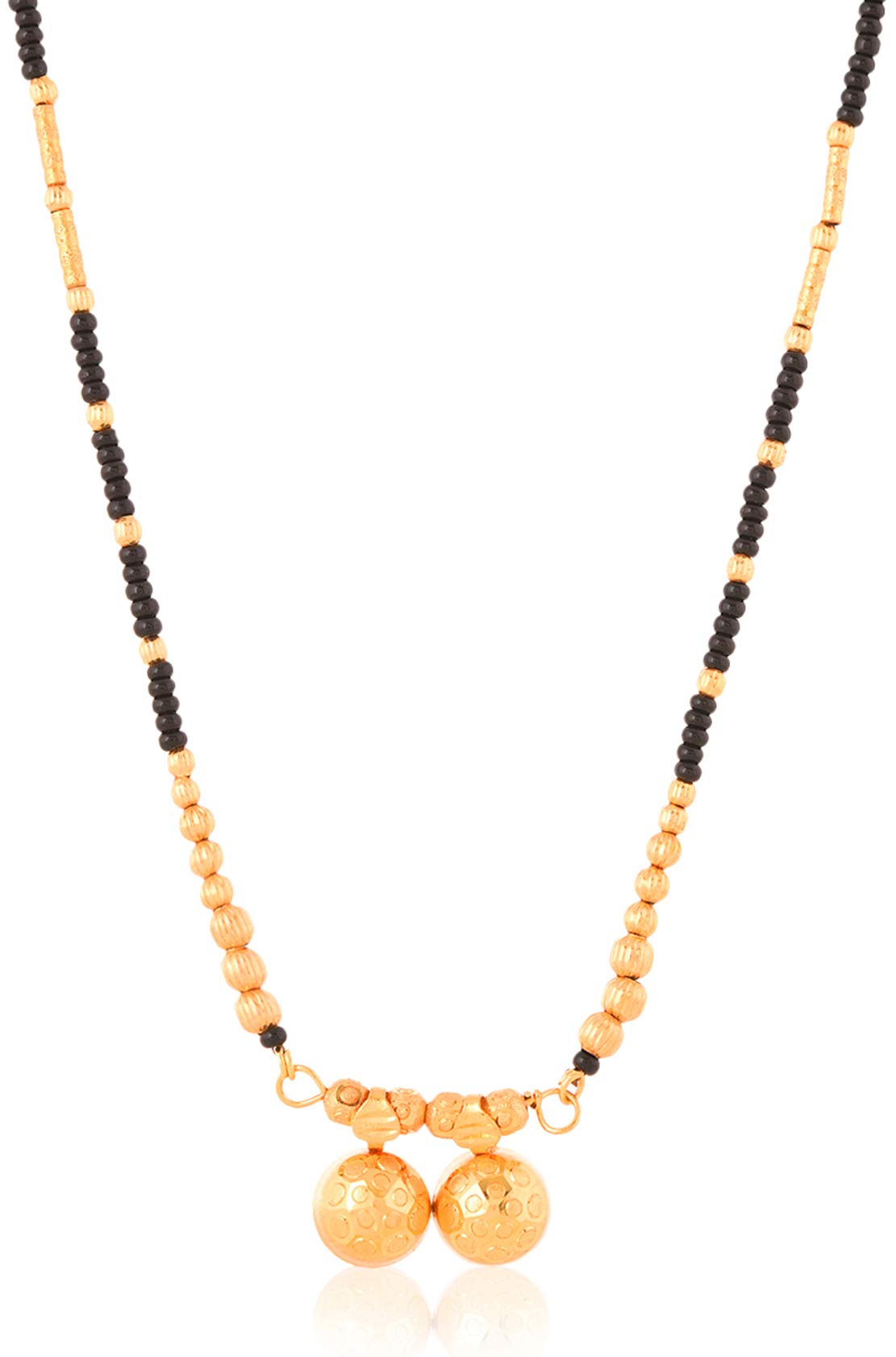bhagya lakshmi Women's Gold Plated Alloy Base Metal Mangalsutra (Golden, Black)-picture-15