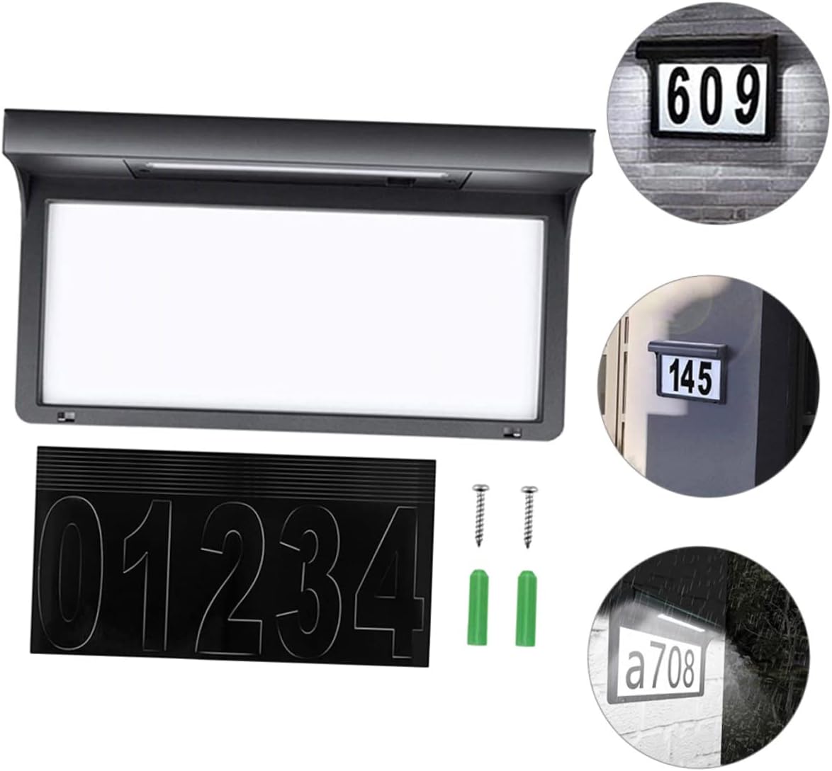 Vaguelly LED Solar House Number Sign Waterproof Address Plaque Light Illuminated Numbers for Outdoor Use for Home and Yard Solar-Powered Display