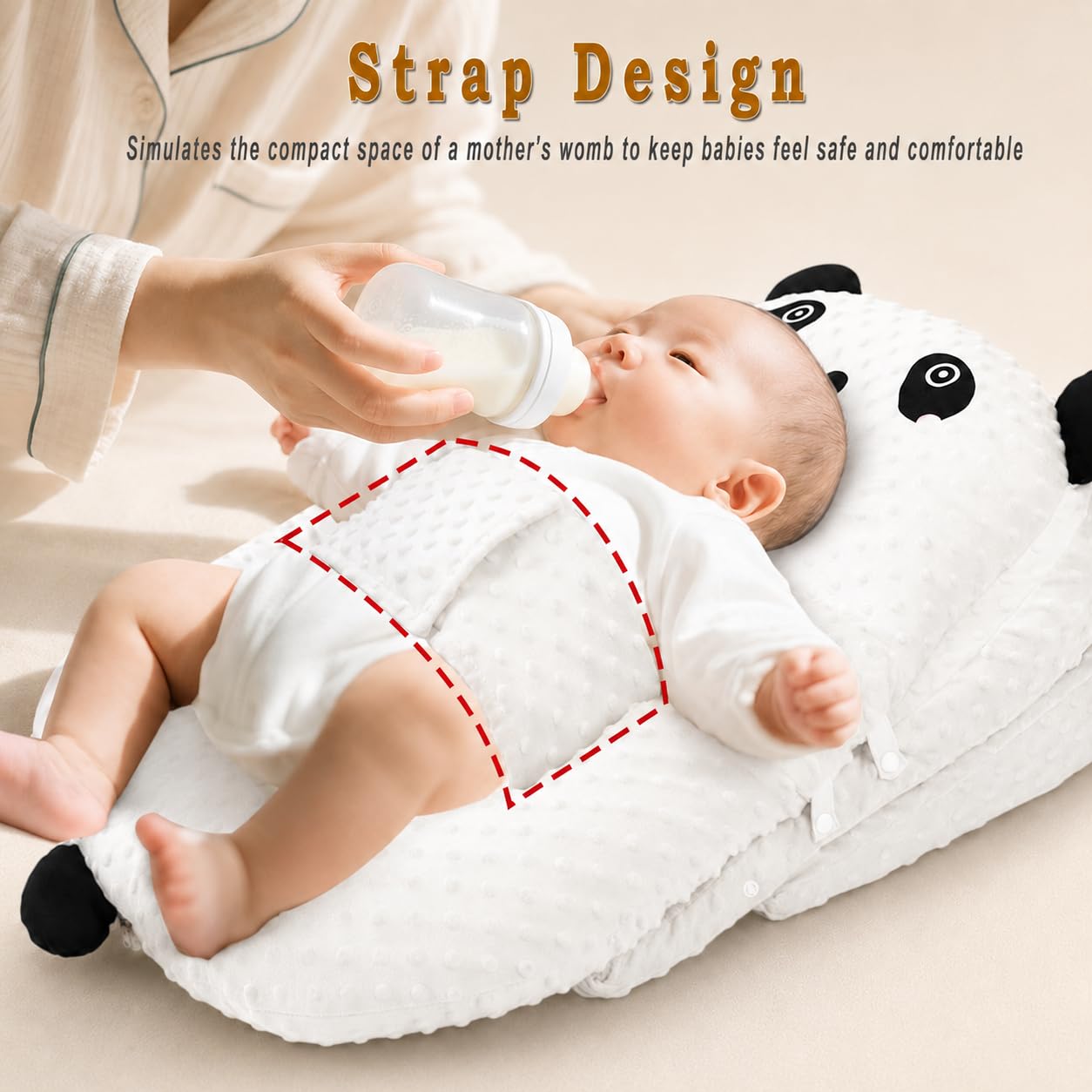 Cuscino per allattamento, cuscino per allattamento per bambini, cuscino ergonomico per allattamento e supporto, anti-reflusso e protezione dal sputo, per neonati, traspirante e lavabile (01)