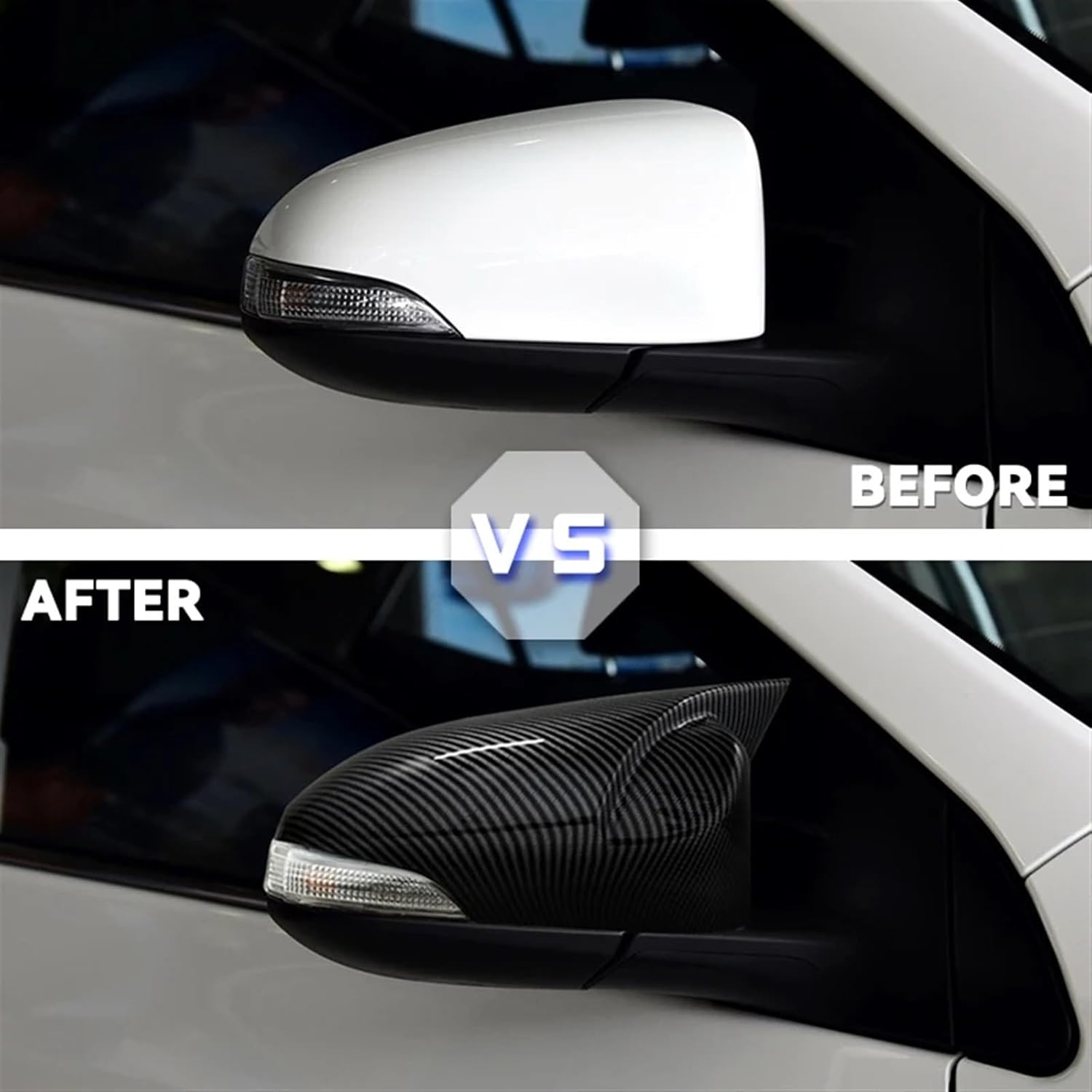 Side Wing Rearview Mirror Cover Cap Compatible For Corolla 2014 2015 2016 2017 Carbon Black Types (Color : ABS Black)