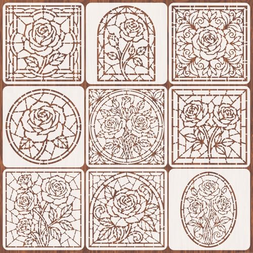 INFUNLY rose window stencils