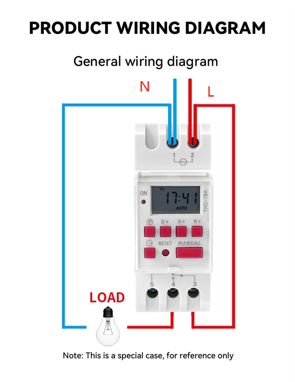 Temporizador semanal programable con batería, temporizador de cuenta regresiva de 7 días, 15 A, 20 A, 30 A, 12 V, 24 V, 110 V, 220 V, 240 V (THC-30A-DC24V)