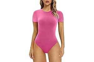 Women's Soft Crew Neck Pink Bodysuit