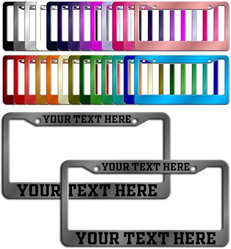 Miniatura 3 de Marco de matrícula personalizado personalizado  1 unidad  Texto personalizado con nombre que diseñas foto e imagen frontal del coche, etiqueta