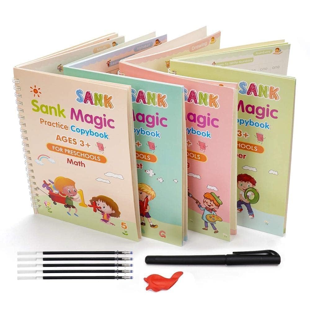 Magic Book Kids Sank Practice Copybook Number Tracing Pre Schoolers Pen Calligraphy Copybook Set Writing Tool Kids Preschoolers Calligraphy Books Kids Reusable (Pack of 1 Pcs)-image-23