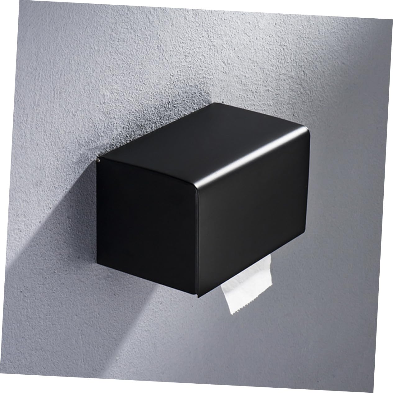 LIFKOME Edelstahl Schwarzer Tissue Box Halter mit Wandmontage Löchern Vielseitiger Toilettenpapierhalter für Haushalt und Hotel Badezimmer