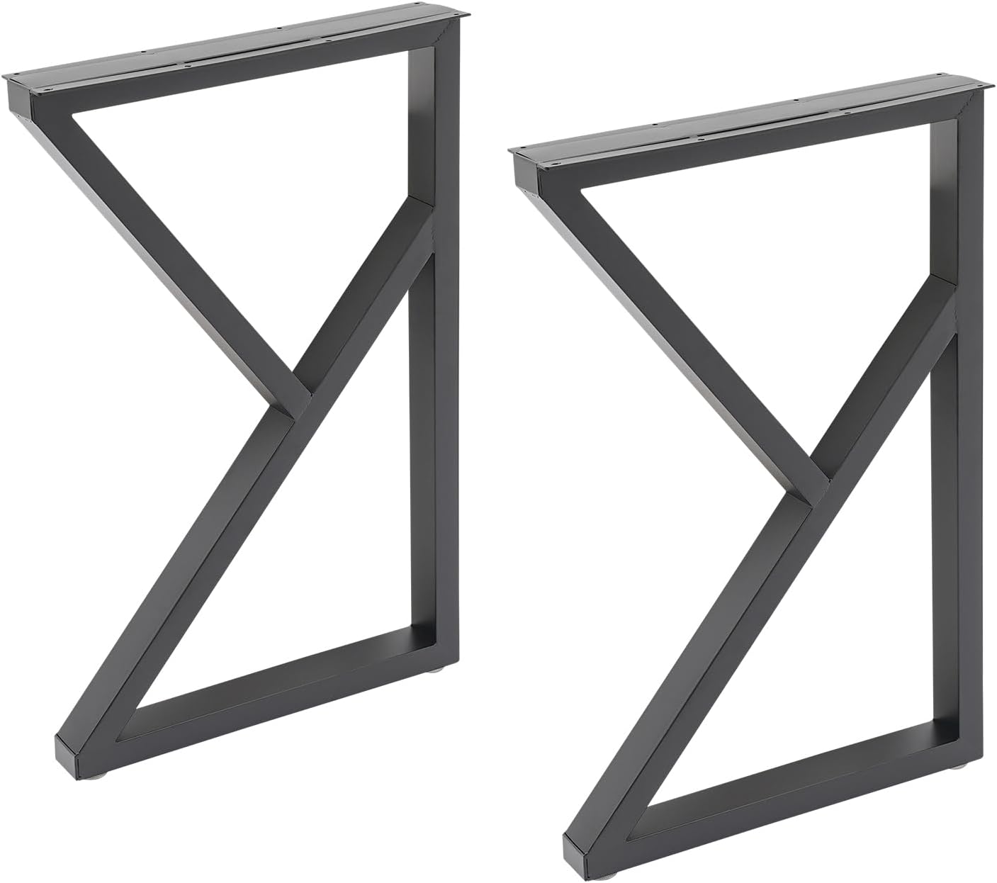 Hettch 27.5 N. Black Square Adjustable Metal Table Legs, Desk Legs