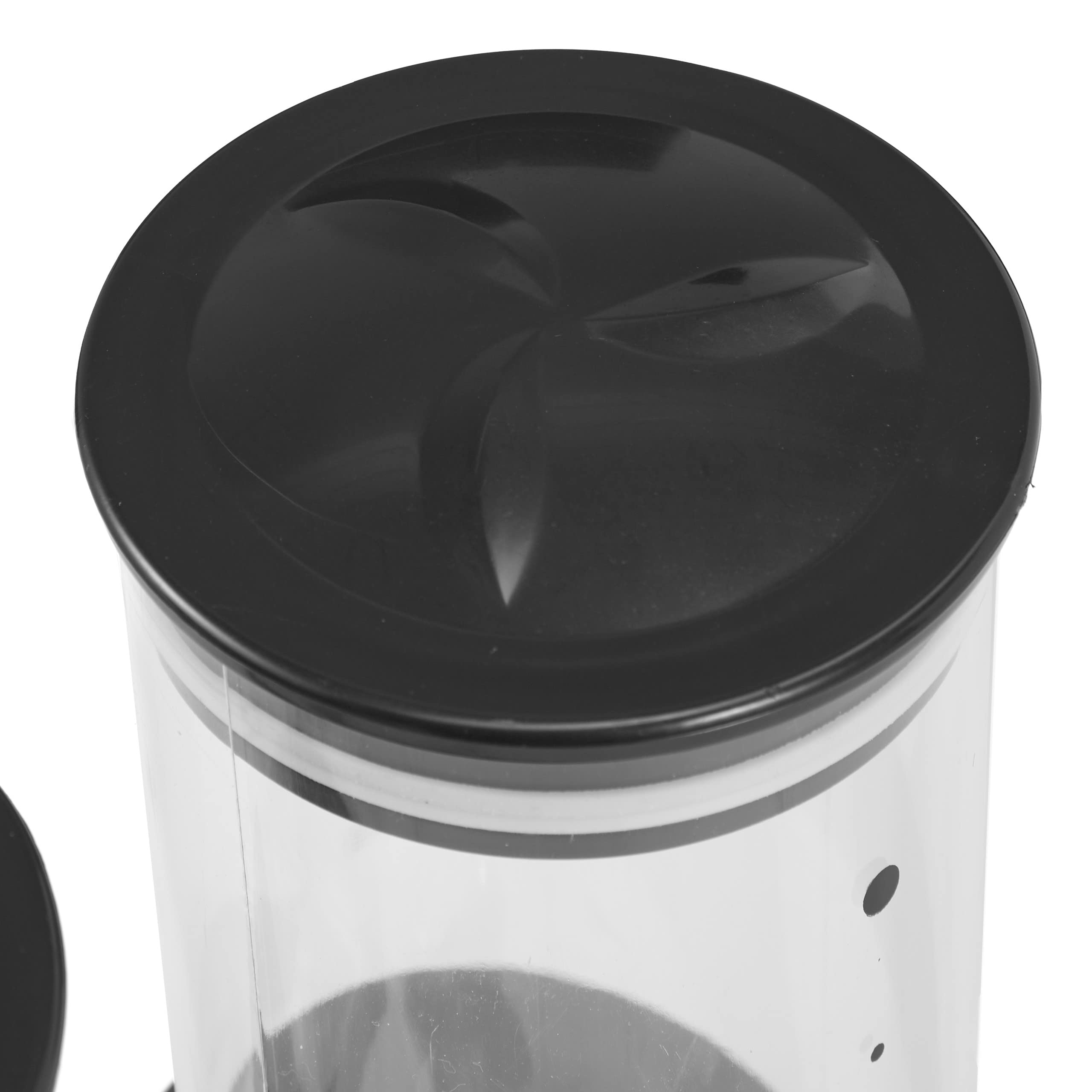 Relaxdays Dispenser Cereali Doppio, Distributore per Corn Flakes, Cioccolatini, Nocciole e Dolcetti, in Plastica, Nero