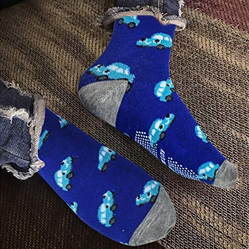 Image of Tphon 12 Pairs Toddler Non Skid Socks with Grips Anti Slip Bottom, Cotton Non Slip Ankle Crew Socks for Boys, Girls, Kids(1-7Years)