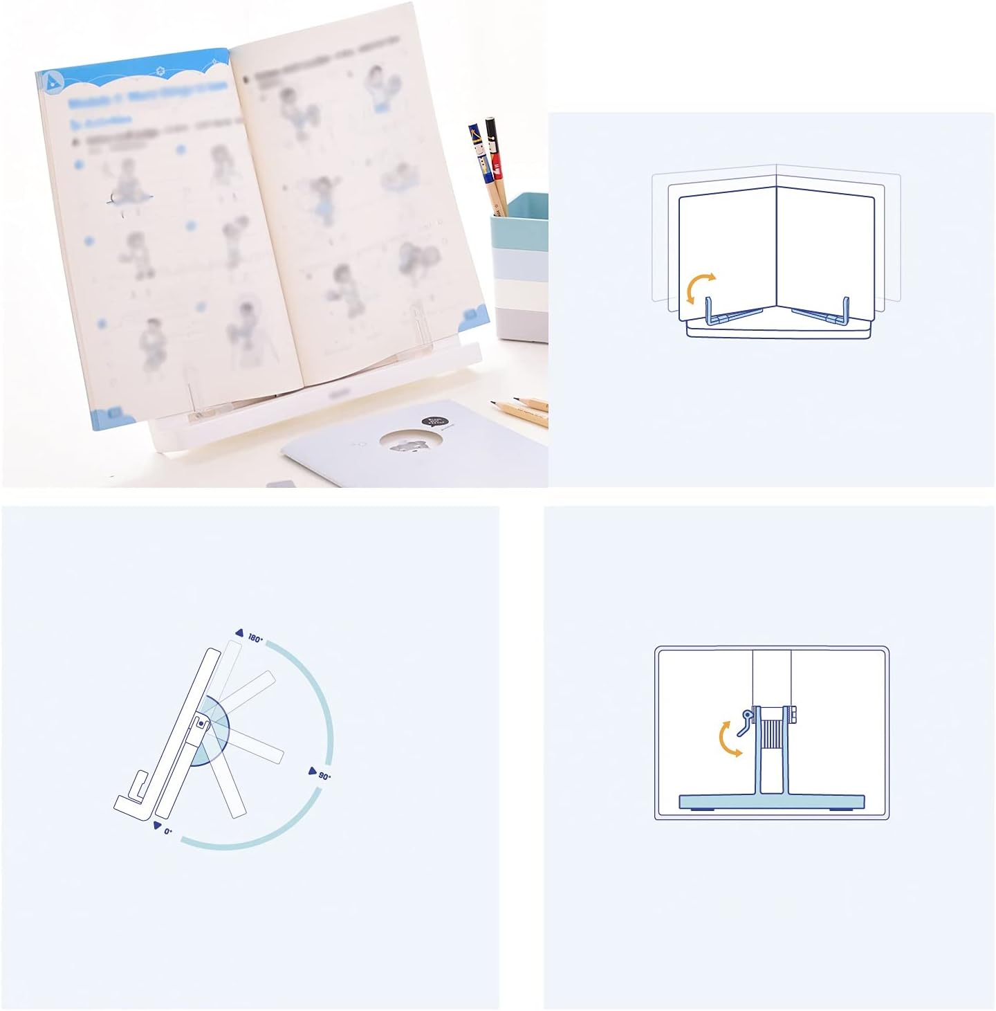 Book Stands and Holders for Reading 11 x 8 inch Book Stand, Adjustable Bookstand Holder Tray, Portable Study and Work Accessories, Reading Desk Textbooks Tablet Stands for Kitchen and Office (Pink )