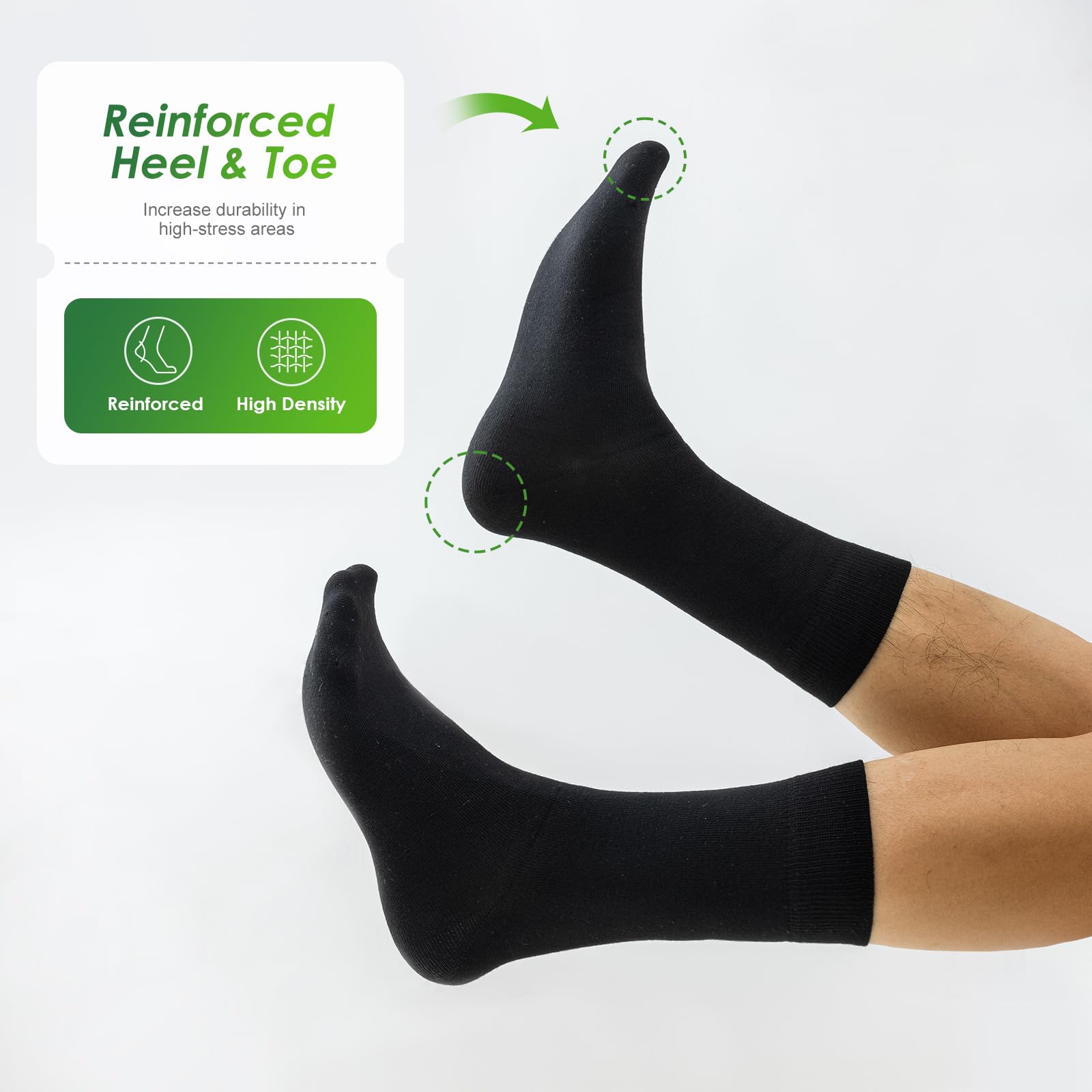 Niofind Calzini Uomo Donna, Calze in Bambù Senza Cuciture, Morbidi e Traspiranti, Classici Nero e Bianco, Ideali per Lavoro, Sport, Camminata, Casual, Unisex 6 Paia