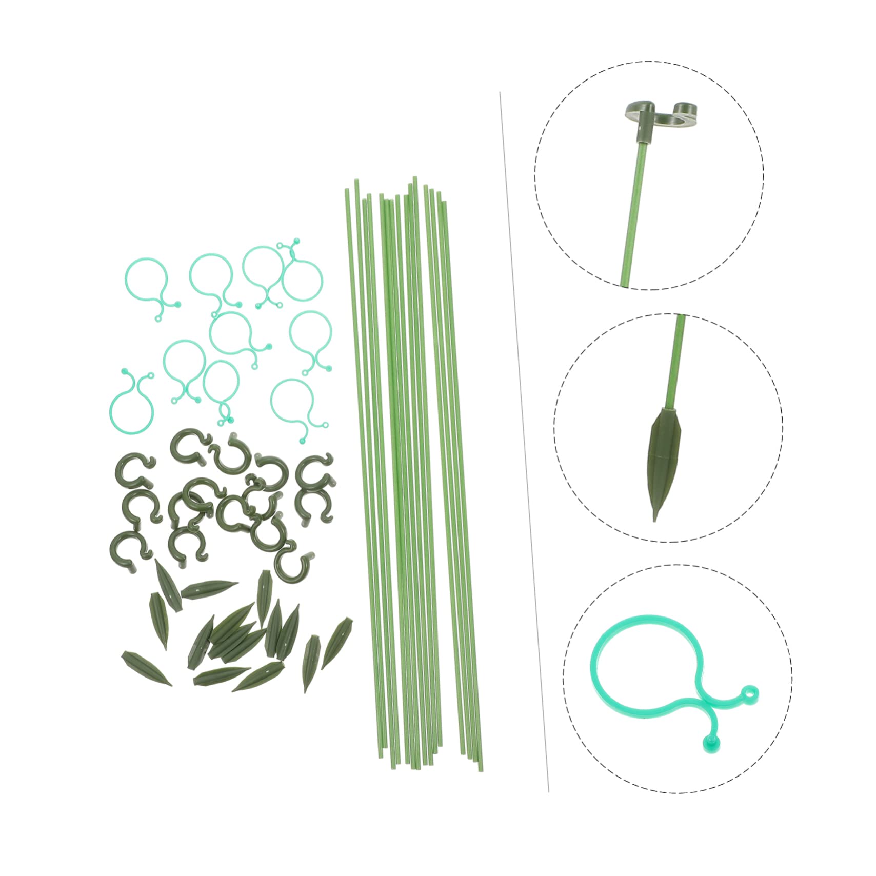 3 Sätze Pflanzenstützrahmen Pflanzenschleuder Pflanzenständer Stützring für Pflanzenkäfig Topfpflanzen Pflanzenkäfige eingetopft Gartenpfahl Stützpfähle für den Garten Plastik Grün