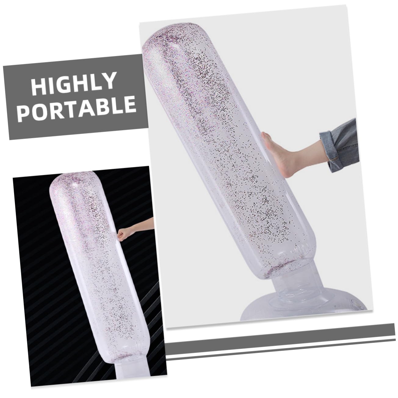 Hemoton Standing Inflatable Boxing Bag for Boys and Girls Fitness Punching Column Sports Sturdy PVC Material Great for Indoor Outdoor Training