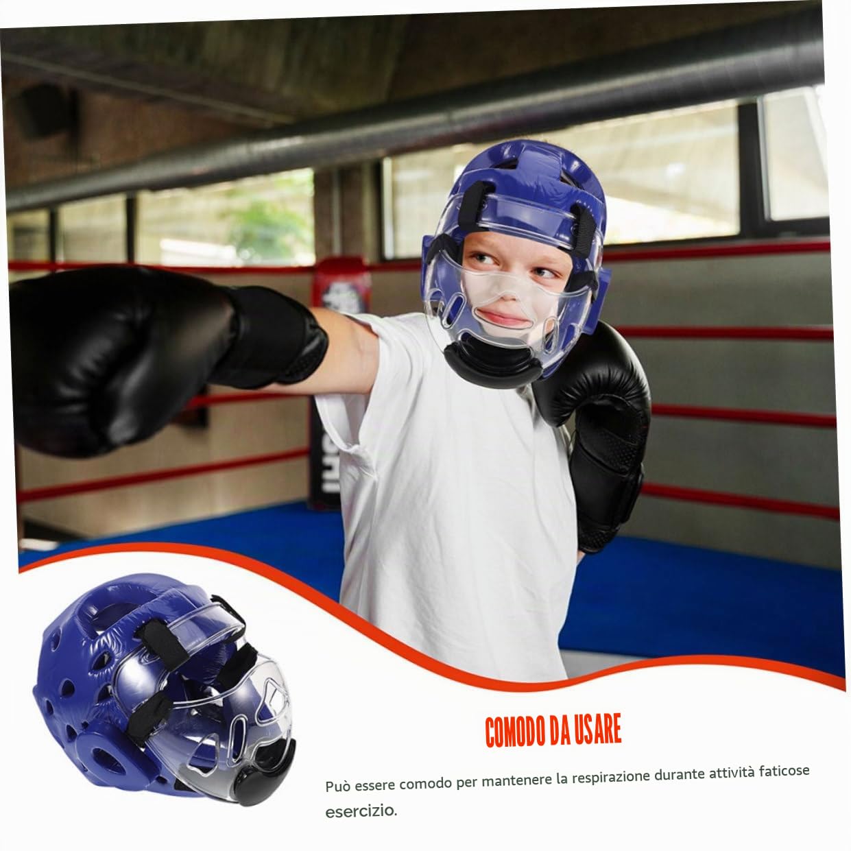 Toyvian Casco Da Combattimento Per Bambini Con Imbottitura in Schiuma Traspirante Protezione Regolabile Per Karate E Taekwondo Equipaggiamento Sicuro Per Allenamento Di Arti Marziali E Kickboxing