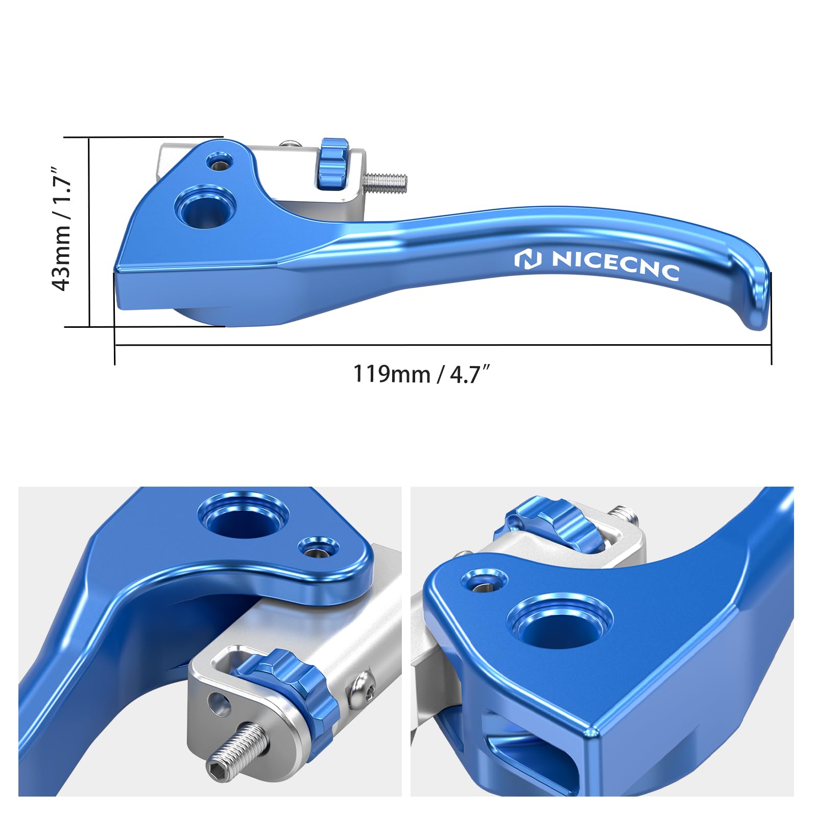 NICECNC Leva Frizione Corta Compatibile con SE 125 R 2018-2025, SE 250 R Factory 2015-2025, SE 300 R 2015-2025, Blu