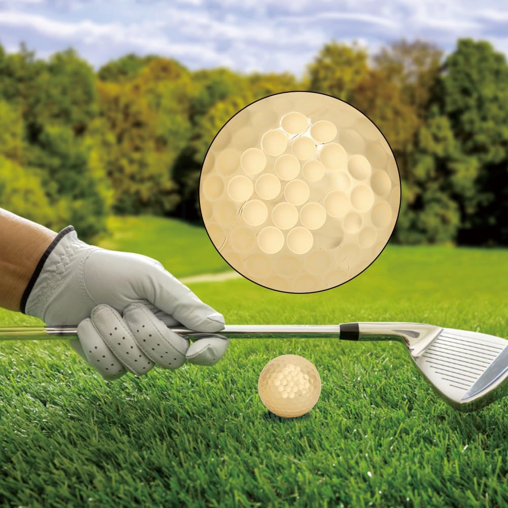 Tiiyee Golf Balls, Gold Golf Balls Gifts Mens Double Laye Golden Plating Ball High Visibility Gifts for Golfers Lovers Practice Range Hitting Birthday Christmas Cool Accessories 4pcs