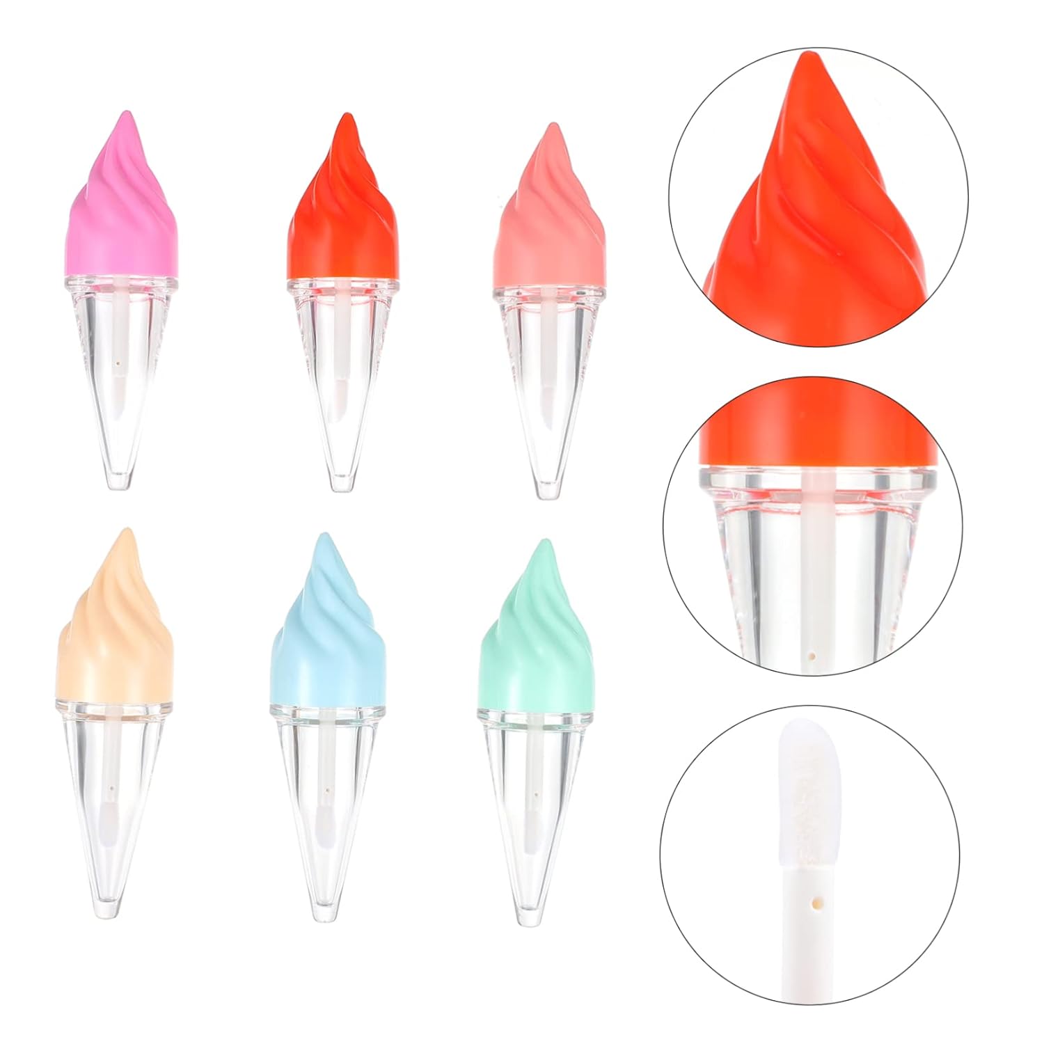 Beaupretty 18pcs Ice Cream Shape Lip Gloss Tubes Cute Lightweight Balm Containers for Lip Oil Gloss Dye Adorable Practical Reusable Design for Travel Daily Use