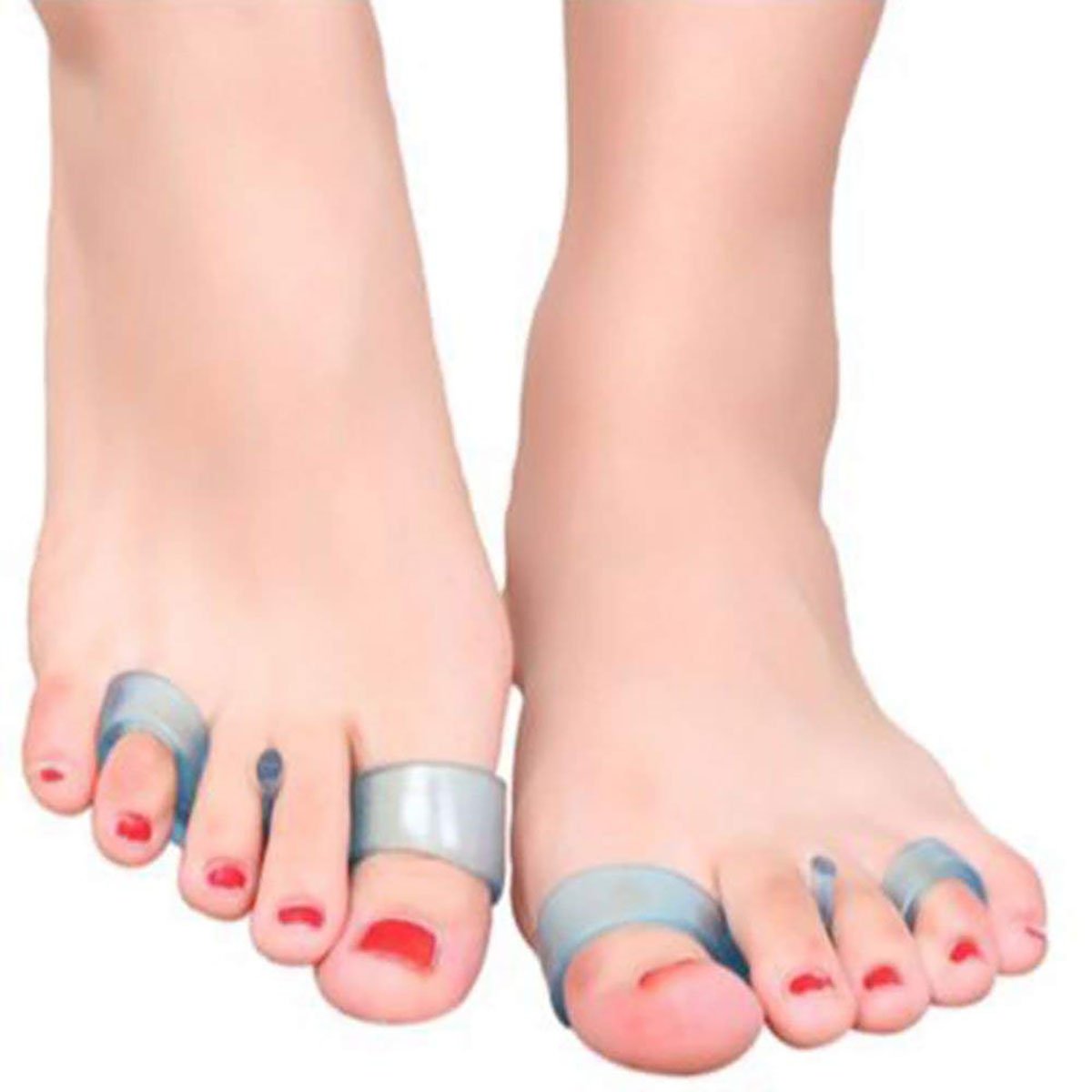PEDIMENDTM (2 paires) - 4 pièces - Gel de silicone pour orteils - Séparateur d'orteils pour chevauchement des orteils - Épandeur d'orteils - Excellent pour le yoga, le pilates, les coureurs et les