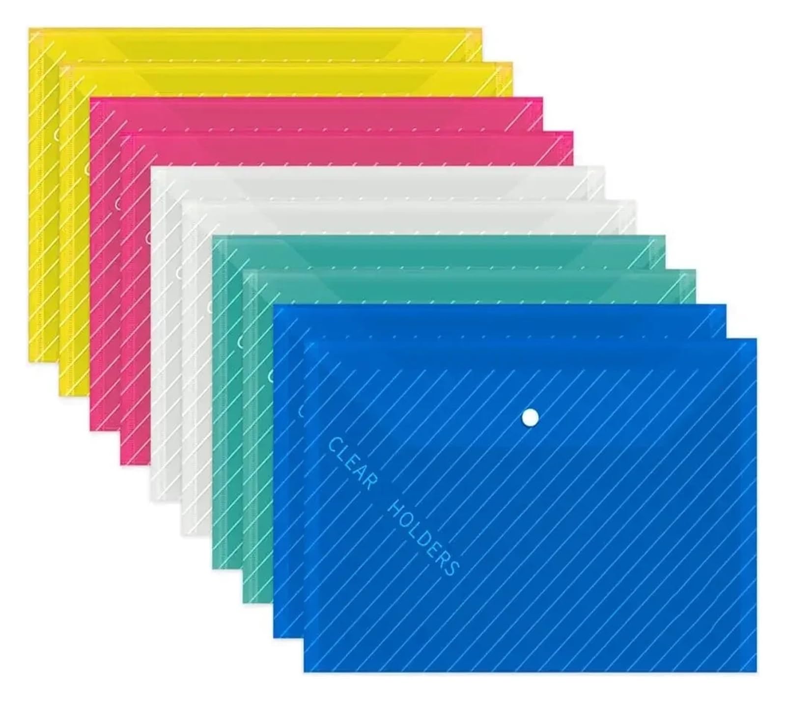 Cartella Trasparente 30 cartelle portadocumenti in plastica formato A4 con chiusure trasparenti, buste for documenti scolastici e da ufficio Per Archivi(Mixed)