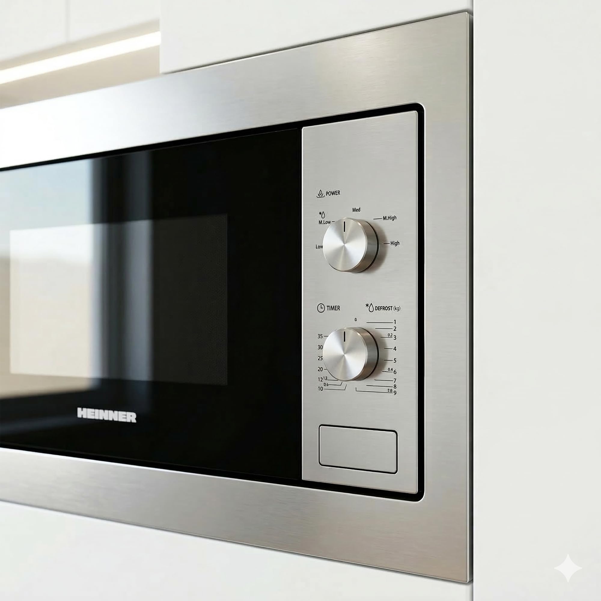 HMW-MDBI20MIX 20L Einbau-Mikrowellenofen mit Digitalsteuerung und 1000 W Schwarzes Glas - 5 Jahre Garantie (Schwarz, 20 L)