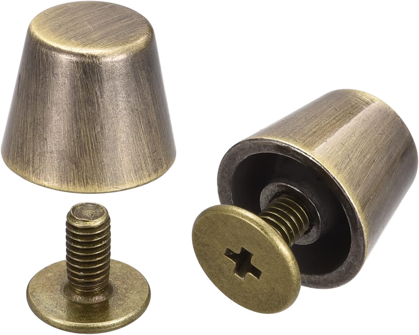 uxcell 10.5x9.5mm Screw Back Rivets Hollow Flat Head