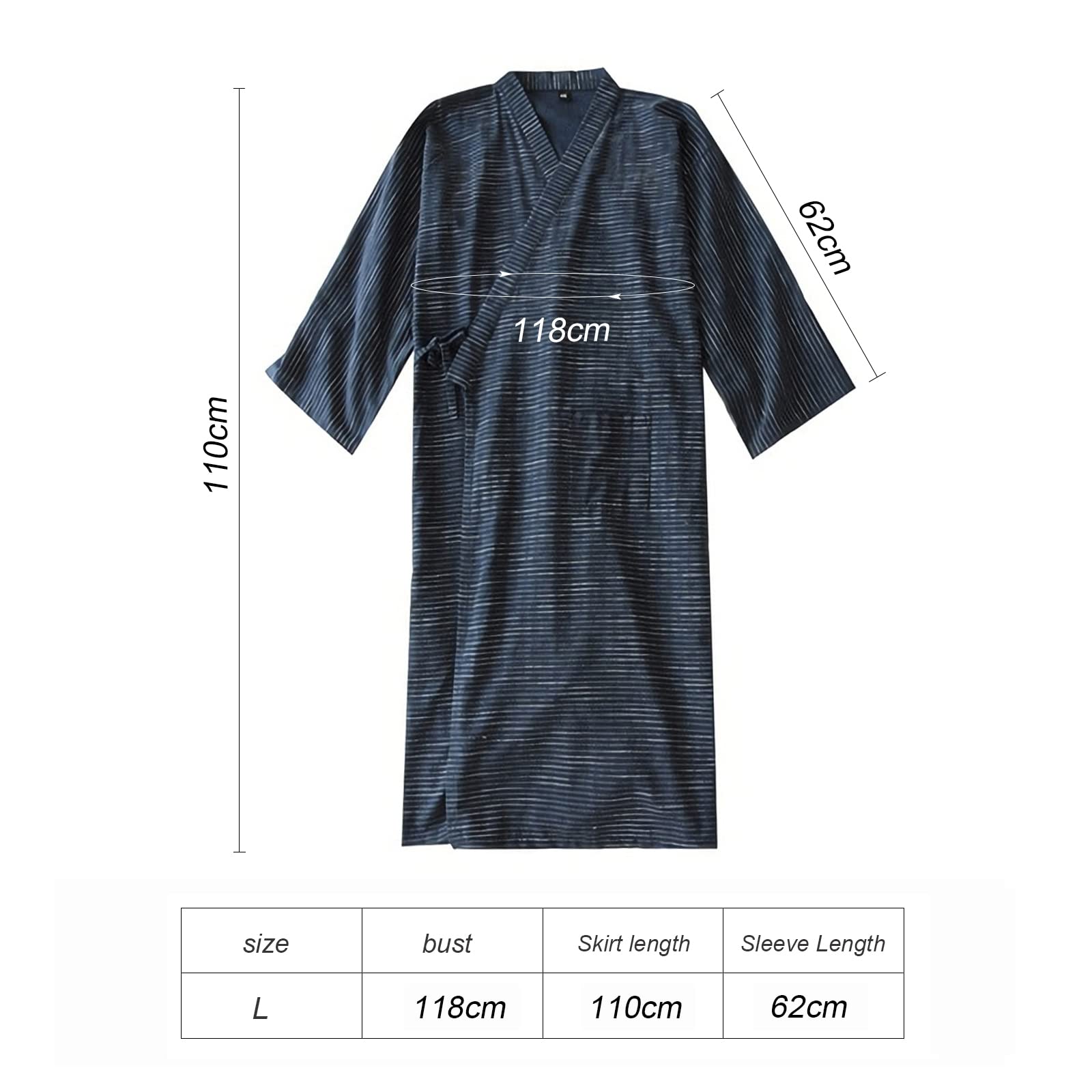 Homme Femme Peignoir Kimono Japonais Peignoir de Bain Traditionnel en Coton Chemise de Nuit de Pyjama Robe de Chambre Unisexe Vêtement de Nuit Confortable Vêtement de Maison
