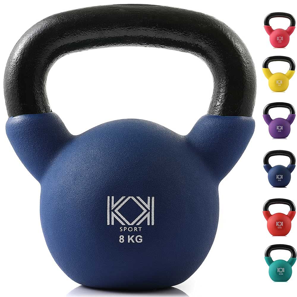 KK Kettlebells Cast Iron Neoprene Coated Weights Lifting Strength Training Home Gym Exercise