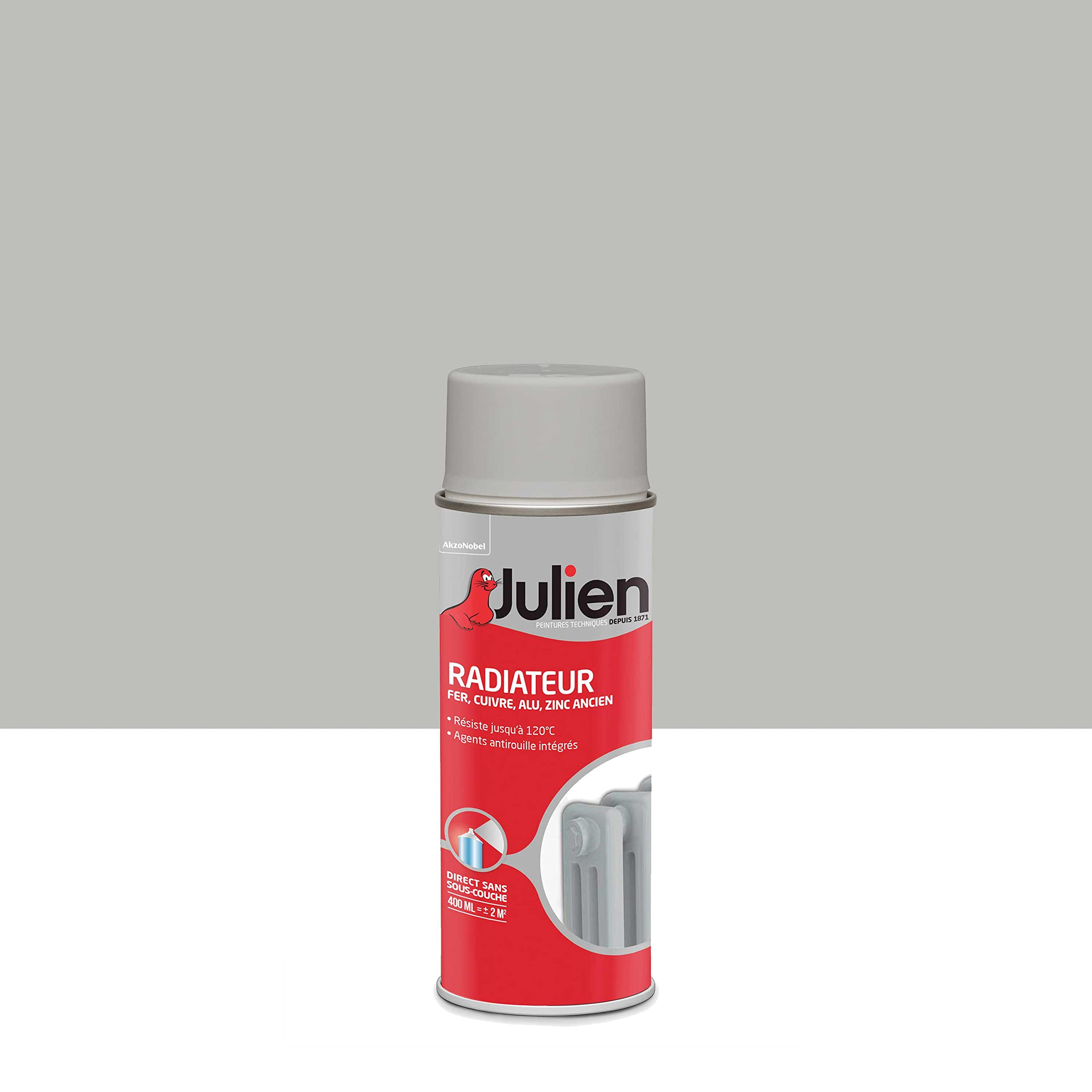 Julien Peinture Aérosol Intérieure et Extérieure Color Touch en Phase Aqueuse - Blanc Neige Mat - 400ml